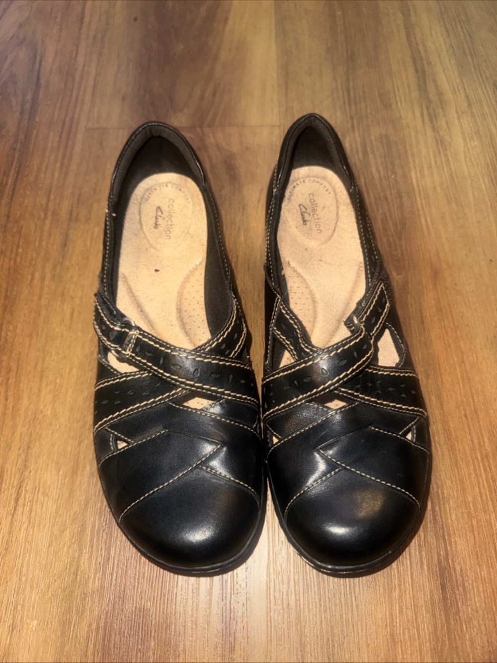 Clarks Collection 22545 Black Leather Mary Jane Shoes Women's US Size 11W